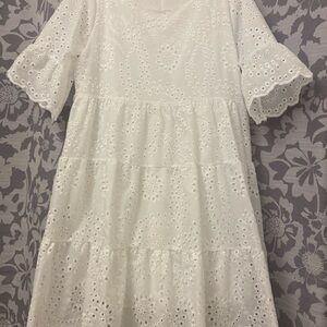 White Eyelet Lace Dress